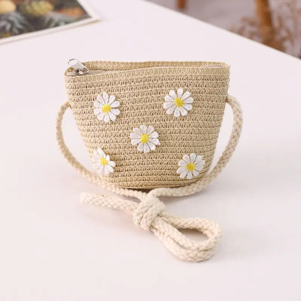 Daisy Darling - Handwoven Straw Crossbody Bag (Mini Edition)