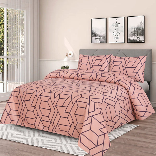Thoren Printed Bed Sheet Set – King Size